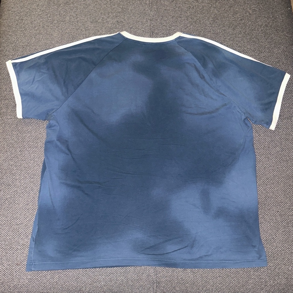 Rare adidas originals SS22 Stripe Logo Tie Dye Short Sleeve Blue T-Shirt 2XL - Picture 5 of 5